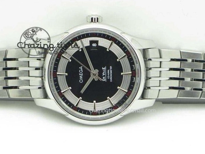 0401 De Ville Hour Vision Co-Axial 41mm SS V6F Best Edition Black Dial On SS Bracelet A BestValue 8277